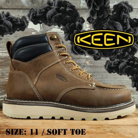 New KEEN Utility Cincinnati 6" Moc Toe Soft Toe Leather Work Boots Botas Size: 11
