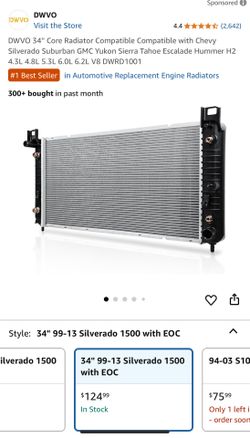 DWVO 34 Inch Core Radiator Compatible with Chevy Silverado Suburban