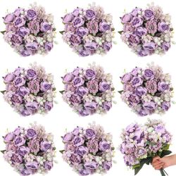 rowye 17 Bundles Artificial Peony Silk Flower Hydrangea F