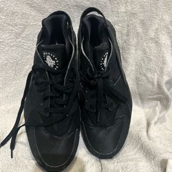 Nike Air Huarache Running Shoes Triple Black Mens Sz 13
