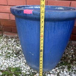 Blue Ceramic Pot For Garden