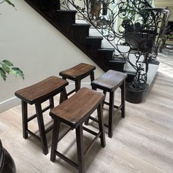 Coaster Solid Wood Stools (set of 4)