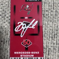 Drake London Signed Acrylic Commemorative Ticket- Atlanta Falcons- Metabilia Coa