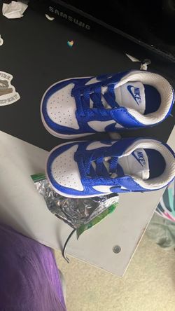 Blue and white Nike