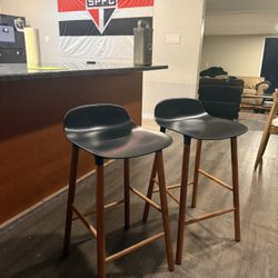 Set of 2 Mid-Century Modern Bar Stools