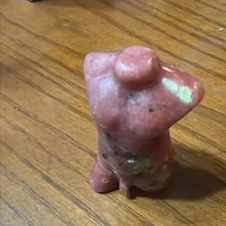 Hand Carved Exquisite Male Humqn Pink opal Crystal