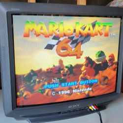 SONY TRINITRON Black 27 Inch CRT TV (Model KV-27V10) Perfect for Retro Game Consoles! 1RF, 3 A/V Inputs, 1 S-Video, 1 Remote Control! Works Perfectly!