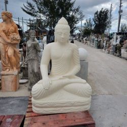 Concrete Resin Fiberglass Buddha Statue / Cement Fiberglass Backyard Patio Buddhas