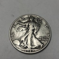 1942 reverse walking liberty half dollar silver coin