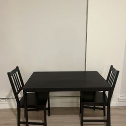 Black Kitchen Table w/ 2 Chairs 