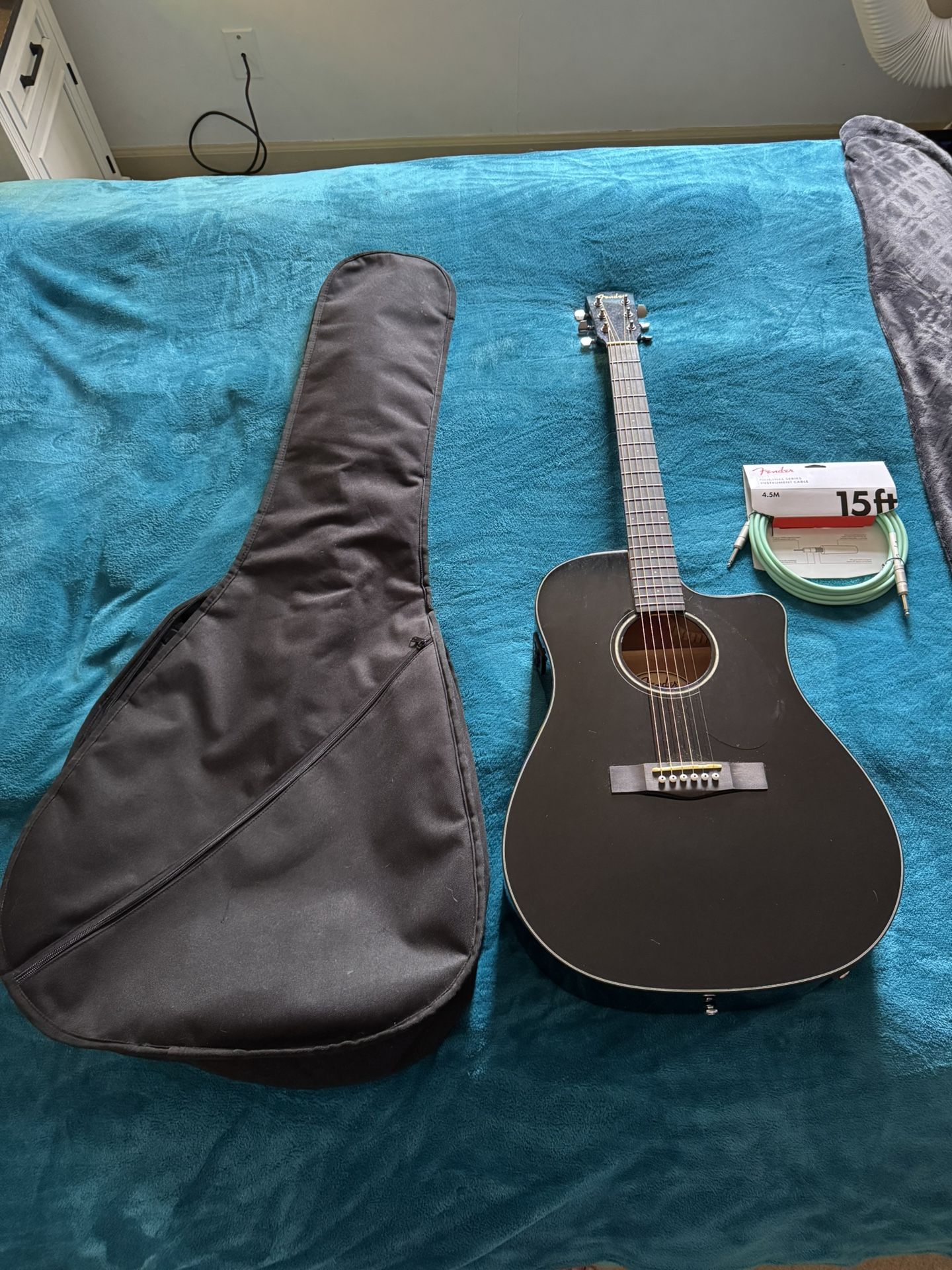 Fender CD-60SCE Dreadnought Acoustic-Electric Guitar Black