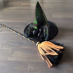 Witch Hat And Broom Halloween 
