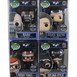 The Dark Knight Rises Batman Nft Funko Pops Bruce Wayne, Bane, Selina Kyle, Detective Gordon 