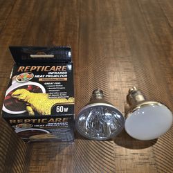 Zoo Med Repticare 60w Heat Projector and Powersun 100w UV Lamp