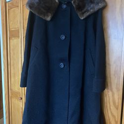 Vintage Lepshire Mink Collared Vintage Coat And Mink Trimmed Gloves