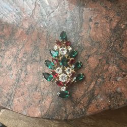 Eisenburg Signed Christmas Tree Brooch