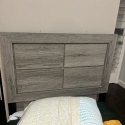 Twin Bed Frame Gray  with Mattress 