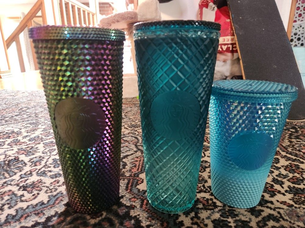 3 Starbucks Cups (NO STRAWS!!!)
