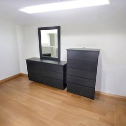 Dresser, Mirror And Chest Furniture New Black 📲🍁🎀