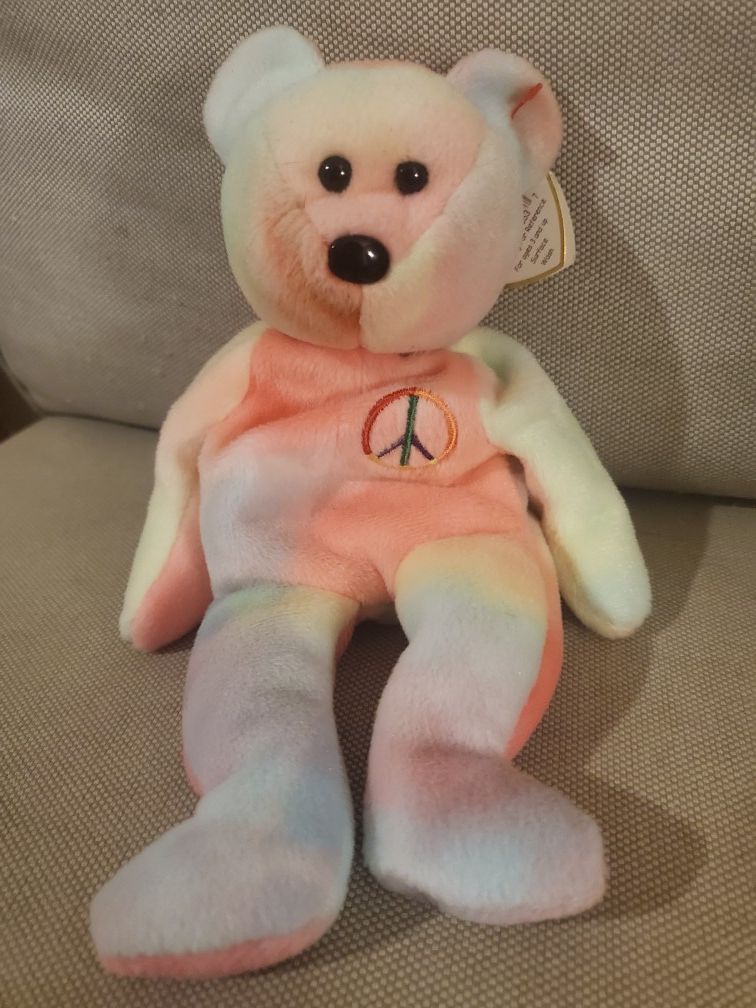 Rare beanie baby 1996 "Peace the bear"