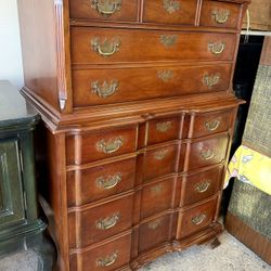 6 Drawer Antique Solid Wood Tall Dresser