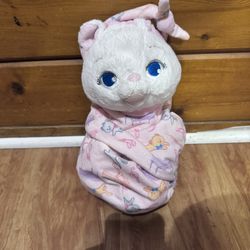 Disney Store Babies Marie Aristocats Plush Doll toy 10" with blanket Kitten Cat