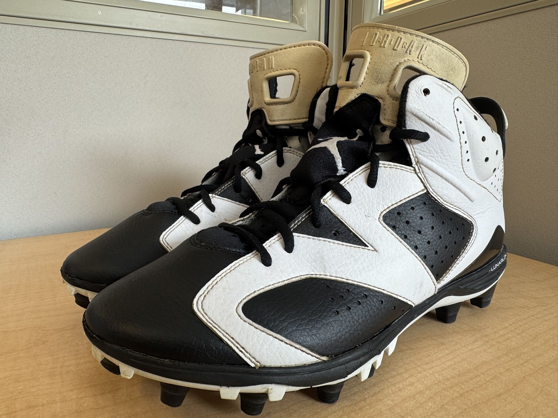 Air Jordan 6 Retro TD Oreo Black/White Cleats Men Size 11 645419-110 Broken Tab