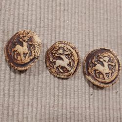 Set of 3 Handmade Clay Shank Buttons $3 For All