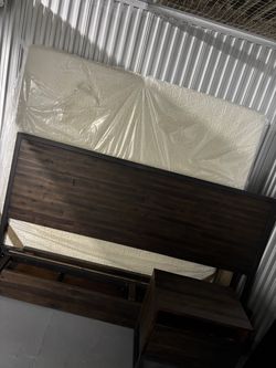 King size Tempur-pedic mattress plus bedframe