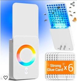 Fruit Fly Traps for Indoors, Safe & Effective Plug in Fly Trap Indoor Bug Catcher with Bug Light, Warm & RGB Night Light, Flying Insect Trap Gnat Trap