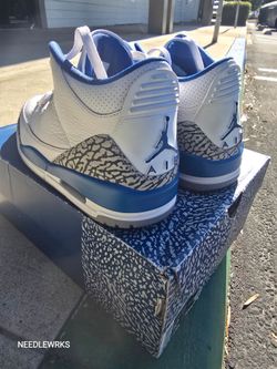 Size 10 True Blue Jordan 3 Retro