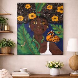 Large Original Portrait Painting 24×30 – Contemporary Black Woman Art