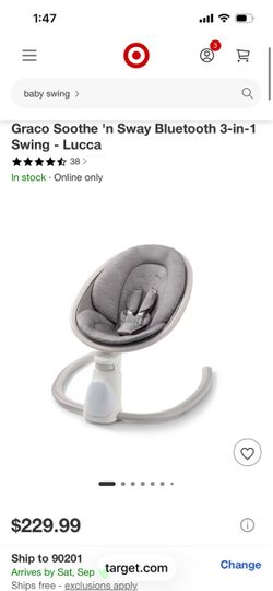 Graco Soothe 'n Sway Bluetooth 3-in-1 Swing