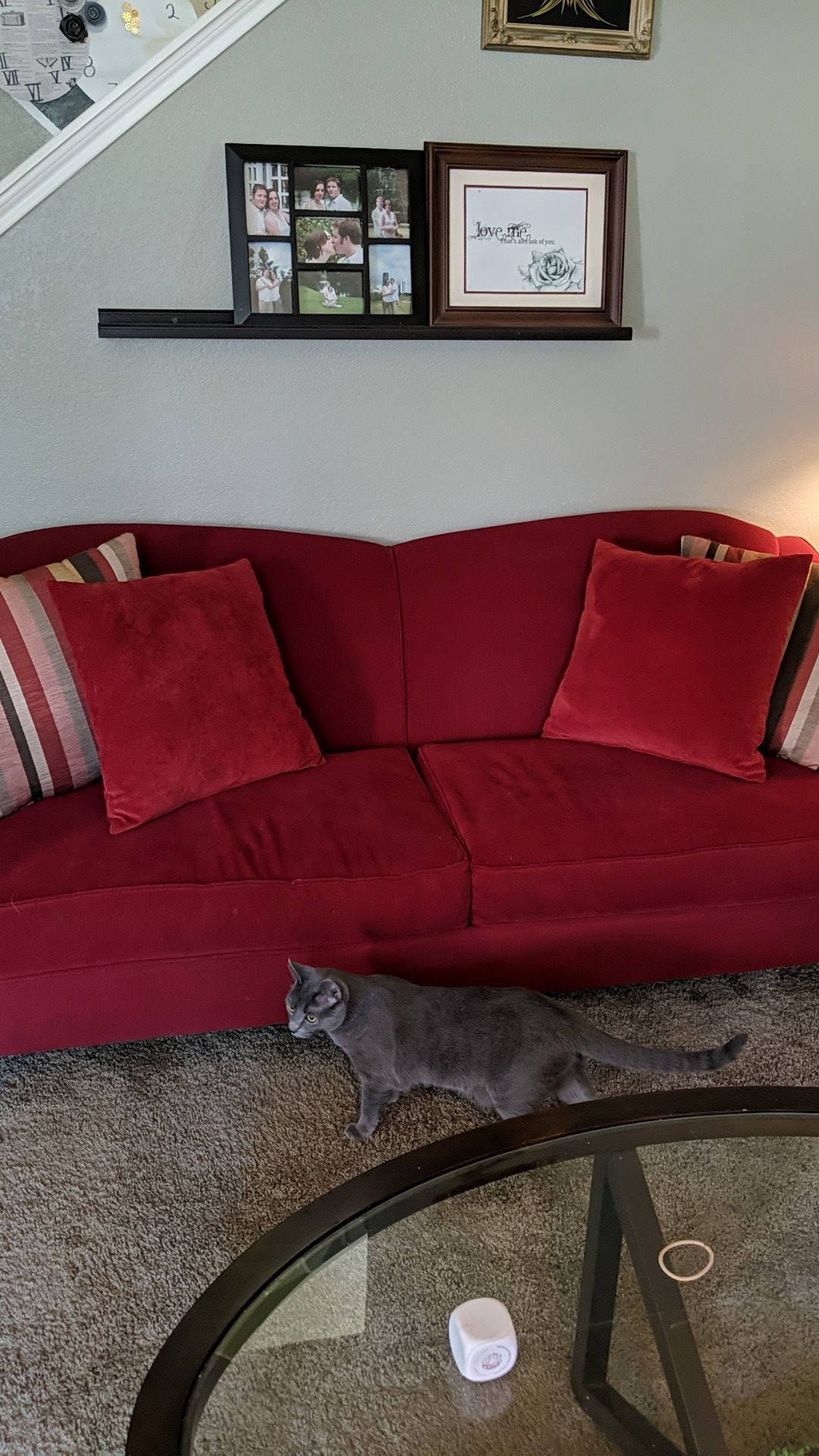 Red couch (no pillows)