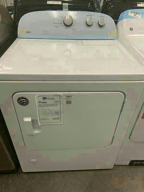 New Discounted Whirlpool GAS Dryer 1yr Manufacturers Warranty 🚨PARADISE APPLIANCE