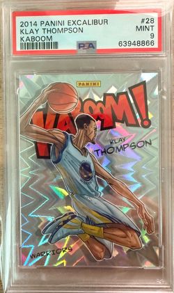 Klay Thompson 2014 Excalibur #28 Kaboom! /(SSP) PSA 9