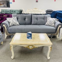 Velvet Living Room Sofa Set 3pc - Delivery And Financing Available 