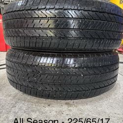 (2) - 225/65/17 Bridgestone Alenza A/S 02 All season Tires
