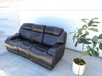 Black Leather Power Reclining Sofa
