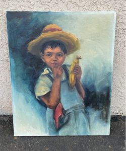 Ozell Hudson Beautiful Art Painting of a province boy