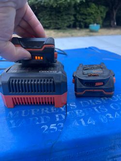 Rigid 18V Lithium Ion batteries and charger