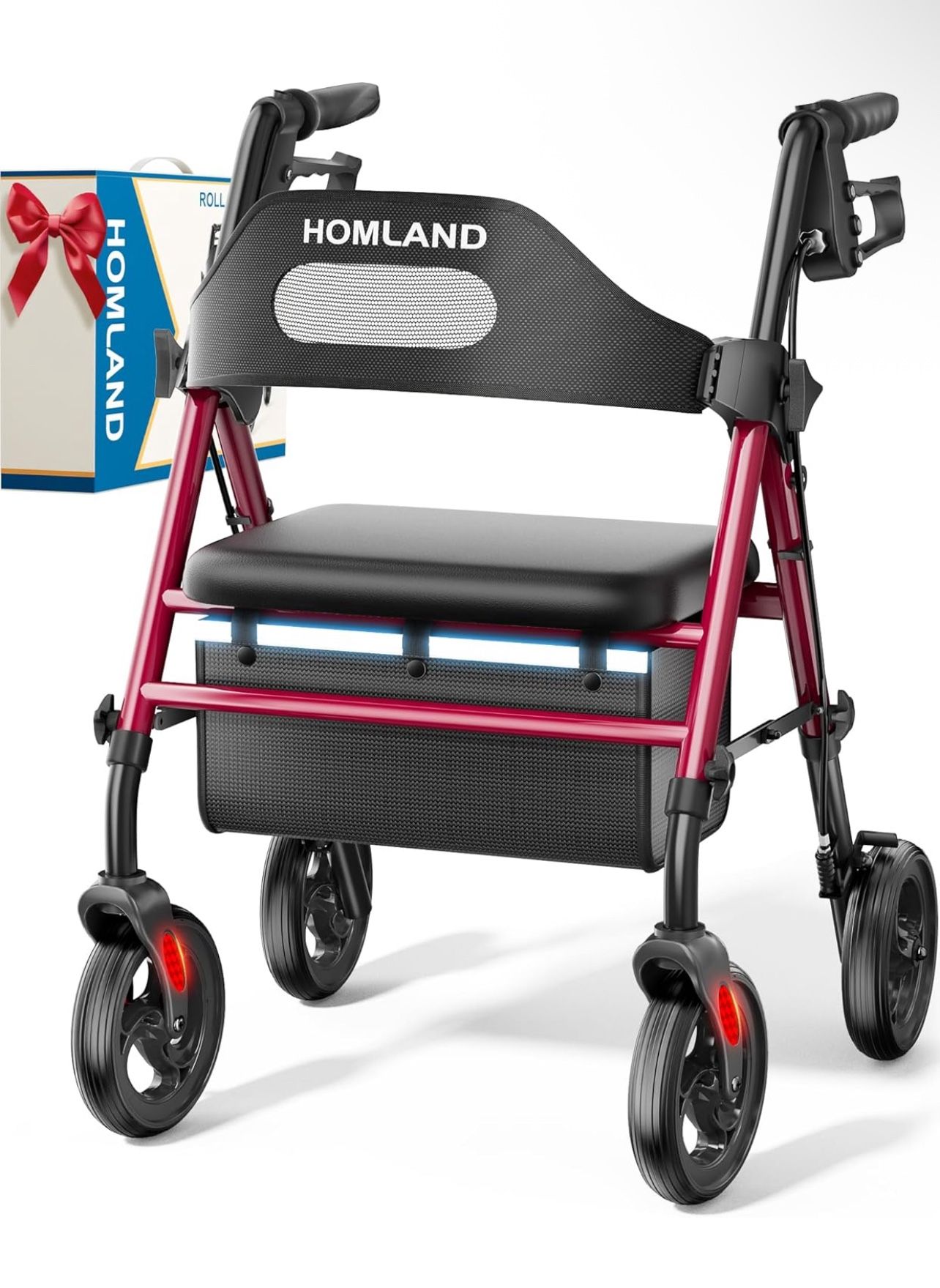 Foldable Rollator Walkers with Seat for Seniors