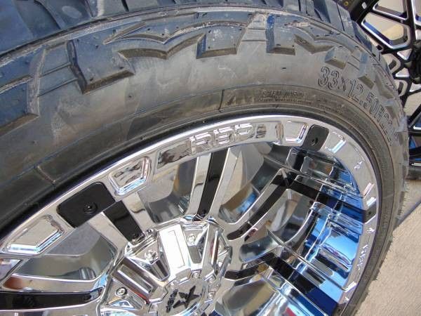 22X12 Chrome RBP Rims LT 33 12.50 22 RDR Tires 6 Lug*Chevy*Ford*-44MM*