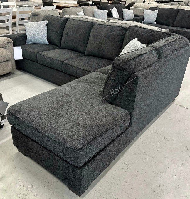 Dark Grey L Shape Modular Sectional Couch With Chaise 💥⭐ Sectional, Couch, Sofa, Loveseat, Recliner, Chair, Mattress, Bed, Table, ......