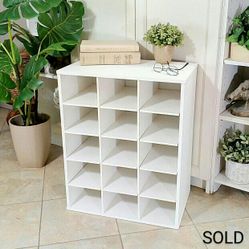 Storage Cabinet with 15 Cubicle Shelves  24"Hx20"Wx12"D , CASH ONLY, PICKUP ONLY - home office,shoe organizer, tv stand, media cabinet, end table