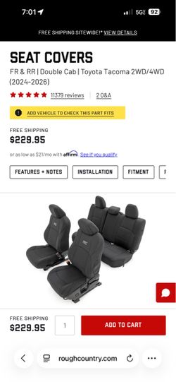 Toyota Tacoma   Rough Country seat covers