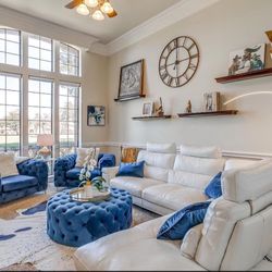White Leather Sectional