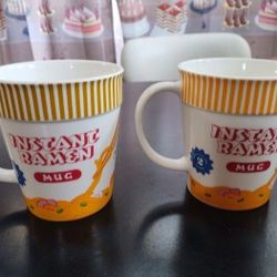 Set of 2 Instant Ramen Large Ceramic Mugs (Never Drank From)