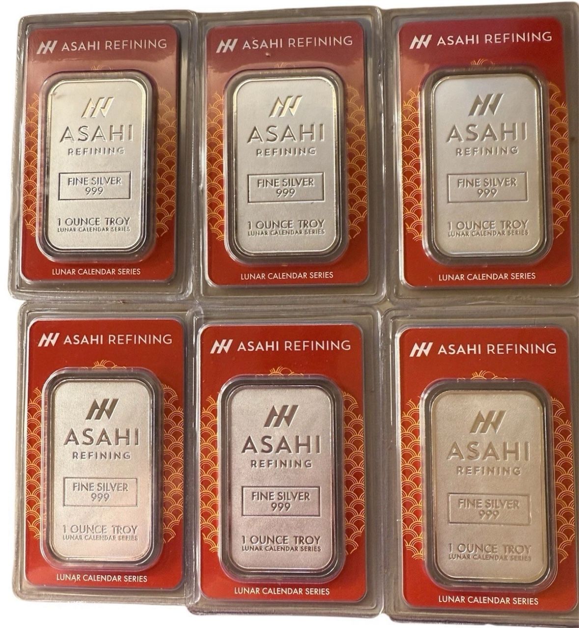 Lot Of Eight 2025 Asahi Lunar Series Year Of The Snake 1oz 999 Silver.