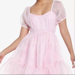 Sweet Society Pink Organza Dress Hot Topic sz small